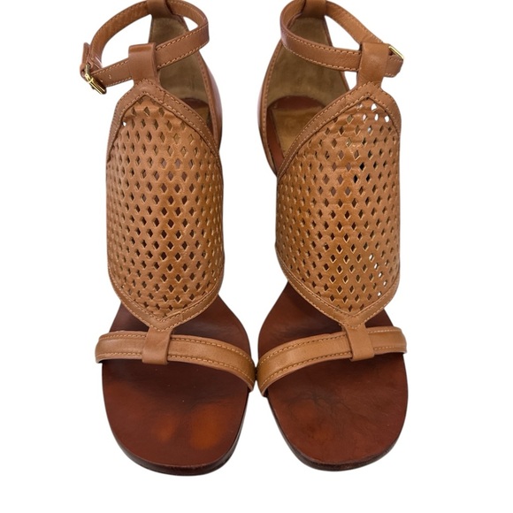 Tory Burch size 8.5 Brown Leather Sandal Heels - Picture 2 of 3